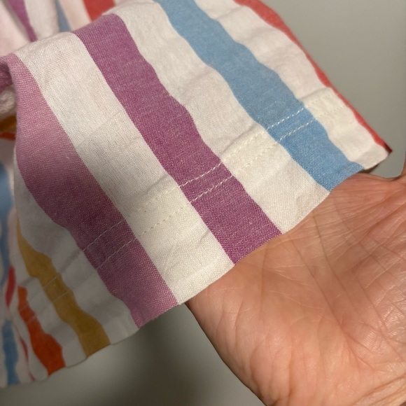 Roller Rabbit Nattie Caftan Rainbow Striped Cotton Tunic Dress Swim Cover - Picture 4 of 6